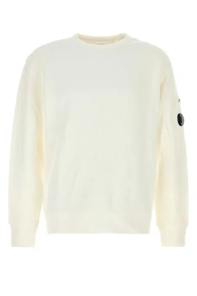 C.p. Company C.p.company White Cotton Sweatshirt In Neutral