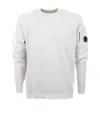 C.p. Company C.p.company White Long-sleeved Shirt With Patch On The Left Sleeve. In White