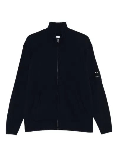 C.p. Company C.p.company Wool Zipped Cardigan In Black