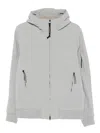 C.p. Company C.p.company Zip-front Jacket With Hood In Gray