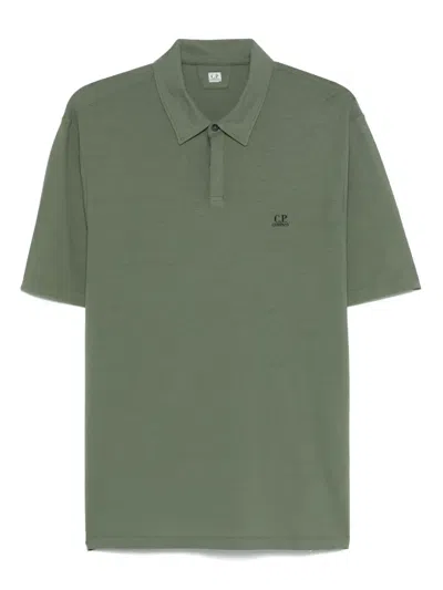 C.p. Company Crepe Jersey Polo Shirt In Green