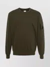 C.p. Company Diagonal Raised Fleece Crew Neck Lens Sweatshirt In Green