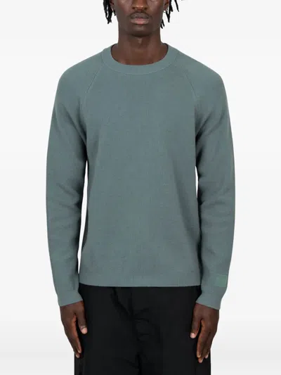 C.p. Company Crew-neck Cotton Sweater In Blue