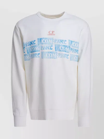 C.P. COMPANY CREW NECK GRAPHIC PRINT SWEATERS