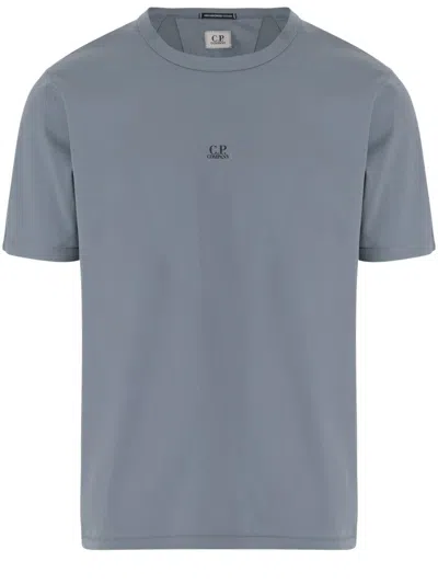C.p. Company Crew Neck Gray Cotton Jersey T-shirt In Blue