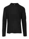 C.p. Company Crew Neck In Fleece Knit Knitwear Black In Multi