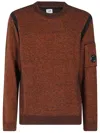 C.p. Company Textured Fleece Knit Sweater In Orange