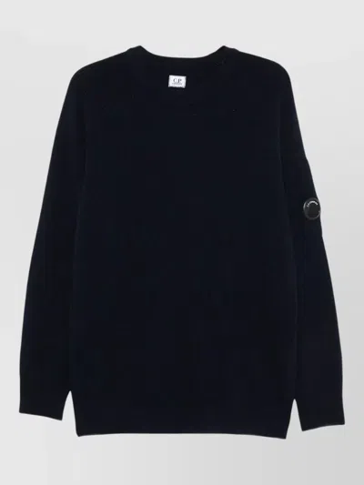C.p. Company Crew Neck Knit Sweater Long Sleeves In Black