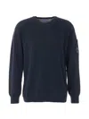 C.p. Company C.p.company Sea Island Cotton Crew-neck Jumper In Blue