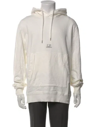 Pre-owned C.p. Company Crew Neck Long Sleeve Hoodie In White