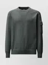 C.p. Company Crew Neck Long Sleeve Sweater With Patch Pocket In Green