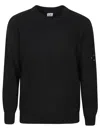C.p. Company Knitwear Crew Neck In Chenille Cotton In Black