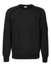 C.p. Company Diagonal Raised Fleece Crewneck Sweatshirt In Black