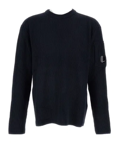 C.p. Company Crew Neck Sweater In Blue
