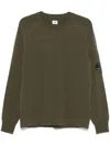 C.p. Company Logo Strap Crew Neck Sweatshirt In Green