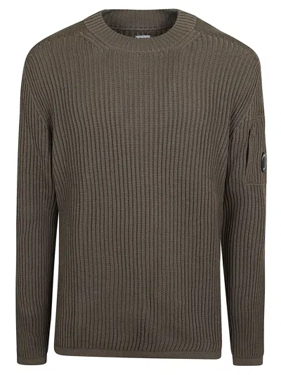 C.p. Company C. P. Company Man Sweater Khaki Size 44 Wool, Acrylic In Walnut