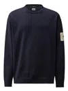C.p. Company C.p.company Men Cotton Sweater With Logo Patch