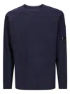 C.p. Company Logo Wool Crewneck Sweater In Blue