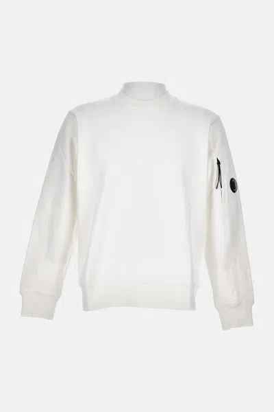 C.p. Company Crew Neck Sweatshirt In White