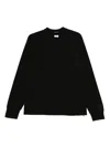 C.p. Company Minimalist Black Long-sleeve Crewneck Sweatshirt With Zippered Pocket In Black