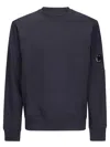 C.p. Company Sweatshirts Crew Neck In Diagonal Raised Fleece In Blue