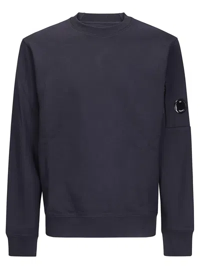 C.P. COMPANY CREW NECK SWEATSHIRT IN DIAGONAL RAISED FLEECE
