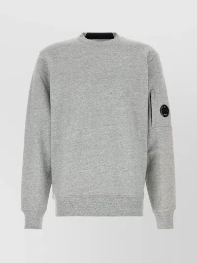C.p. Company Crew Neck Sweatshirt Long Sleeves In Metallic