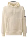 C.p. Company Adjustable Hooded Sweatshirt With Distinctive Lens Detail In Neutral