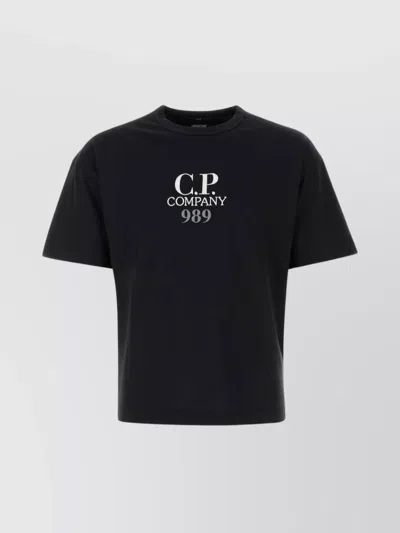 C.p. Company Crew Neck T-shirt Straight Hem In Black