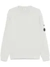 C.p. Company C.p.company Logo Cotton Crewneck Sweatshirt In White