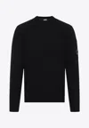 C.p. Company Crewneck Wool Sweater In Gold