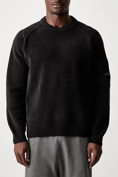 C.p. Company Cp Company Crewneck Lens Sweater In Black
