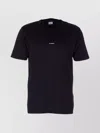 C.p. Company Black Crewneck T-shirt With Logo Lettering On The Front In Black
