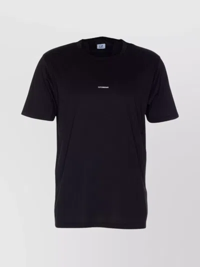 C.p. Company Crewneck Logo T-shirt Short Sleeves In Black