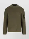 C.p. Company Chunky Ribbed Knit Sweater With Distinctive Patch Pocket In Green