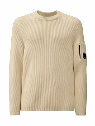 C.p. Company Crewneck Sweater In Neutral