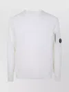 C.p. Company Crewneck Sweater With Arm Lens Detail In White