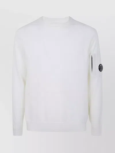C.P. COMPANY CREWNECK SWEATER WITH ARM LENS DETAIL