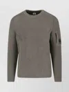 C.p. Company Crewneck Sweater With Arm Pocket And Ribbed Texture In Gray