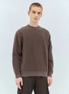 C.p. Company Long-sleeve Minimalist Cotton Sweatshirt With Distinctive Lens Detail In Gray