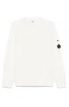 C.p. Company Signature Lens Crewneck Sweatshirt In White