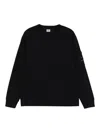C.p. Company C.p.company Logo Cotton Crewneck Sweatshirt In Azul