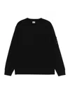 C.p. Company C.p.company Logo Cotton Crewneck Sweatshirt In Black