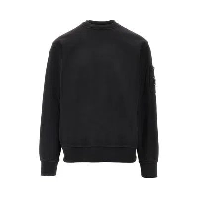 C.p. Company Crewneck Sweatshirt With Logo Detail In Black