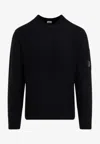 C.p. Company Crewneck Wool Sweater In Gold