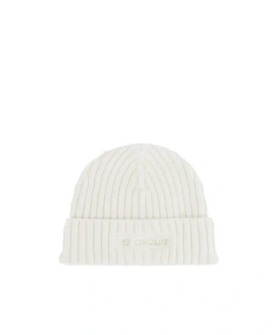 C.p. Company Cuffed Knitted Hat In White