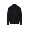C.p. Company Textured Corduroy Overshirt With Pointed Collar In Black