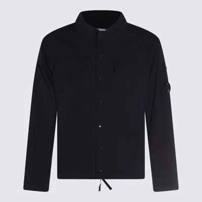 C.p. Company Dark Blue Cotton Shirt In Black