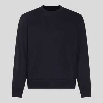 C.p. Company Dark Blue Cotton Sweatshirt In Total Eclipse