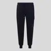 C.p. Company Utility Trousers With Elastic Waistband And Cargo Pocket In Total Eclipse